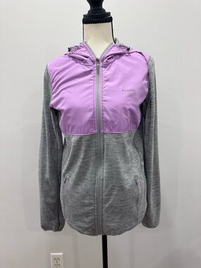 Running Room FitWear Light Purple and Heather Gray Hooded Zip-Up Jacket Size XS
